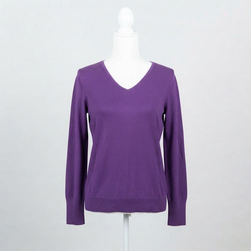 Vintage Chico's Silk Purple V-Neck Sweater Chico's Size 2 Large